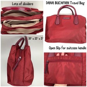 Dana Buchman Red Nylon Travel Bag